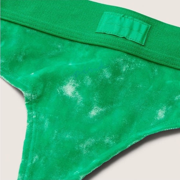 PINK Victoria's Secret Green Striped Holiday Lingerie Set - Picture 3 of 12